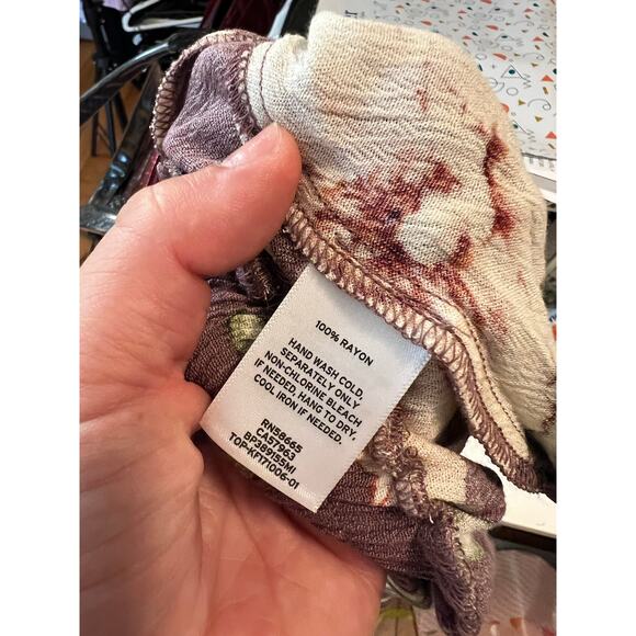 BP. Mauve Floral Lightweight High Low Skirt Shorts Skort Size XS - Picture 6 of 7